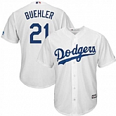 Dodgers 21 Walker Buehler White Cool Base Jersey Dzhi,baseball caps,new era cap wholesale,wholesale hats